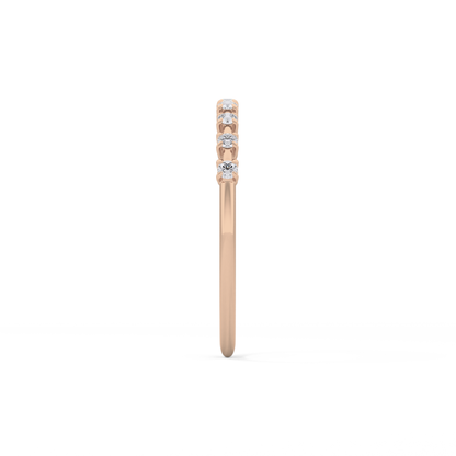 Half Eternity Wedding Band with 0.17 TCW Round Cut Moissanite – Yellow, White, or Rose Gold