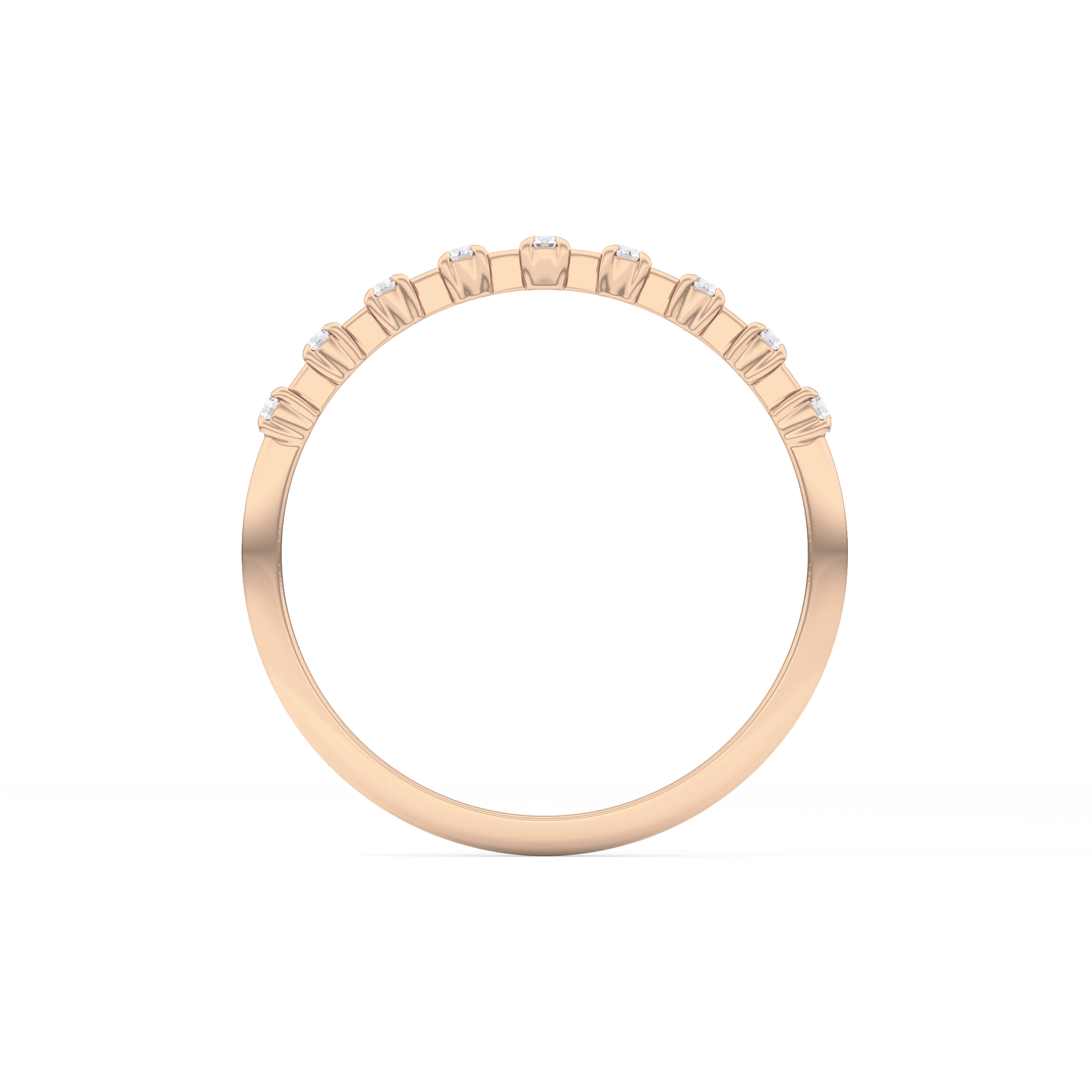 Half Eternity Wedding Band with 0.17 TCW Round Cut Moissanite – Yellow, White, or Rose Gold