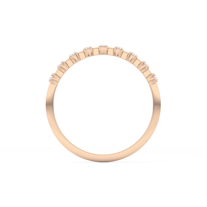 Half Eternity Wedding Band with 0.17 TCW Round Cut Moissanite – Yellow, White, or Rose Gold