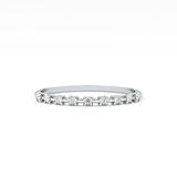 Half Eternity Wedding Band with 0.17 TCW Round Cut Moissanite – Yellow, White, or Rose Gold