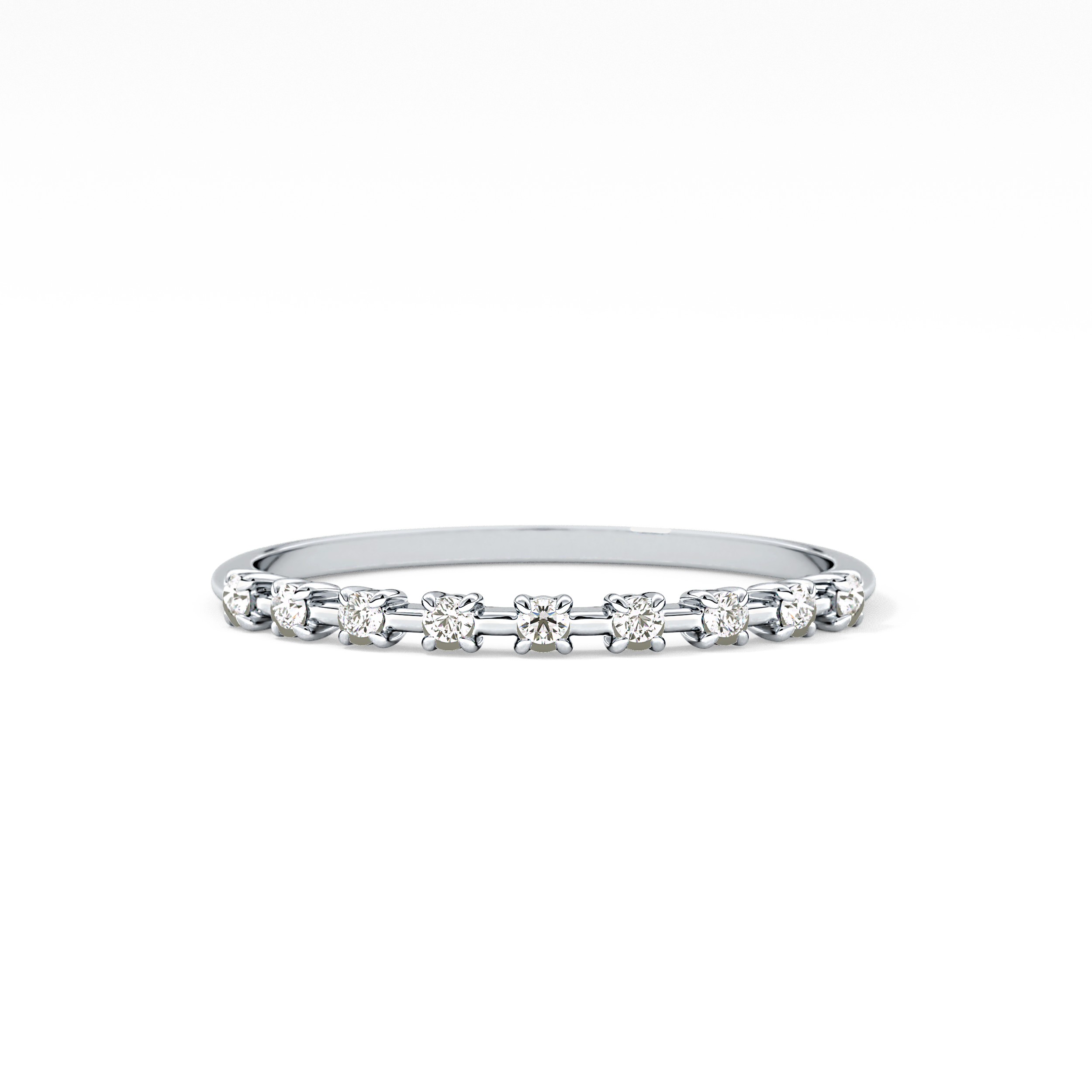 Half Eternity Wedding Band with 0.17 TCW Round Cut Moissanite – Yellow, White, or Rose Gold
