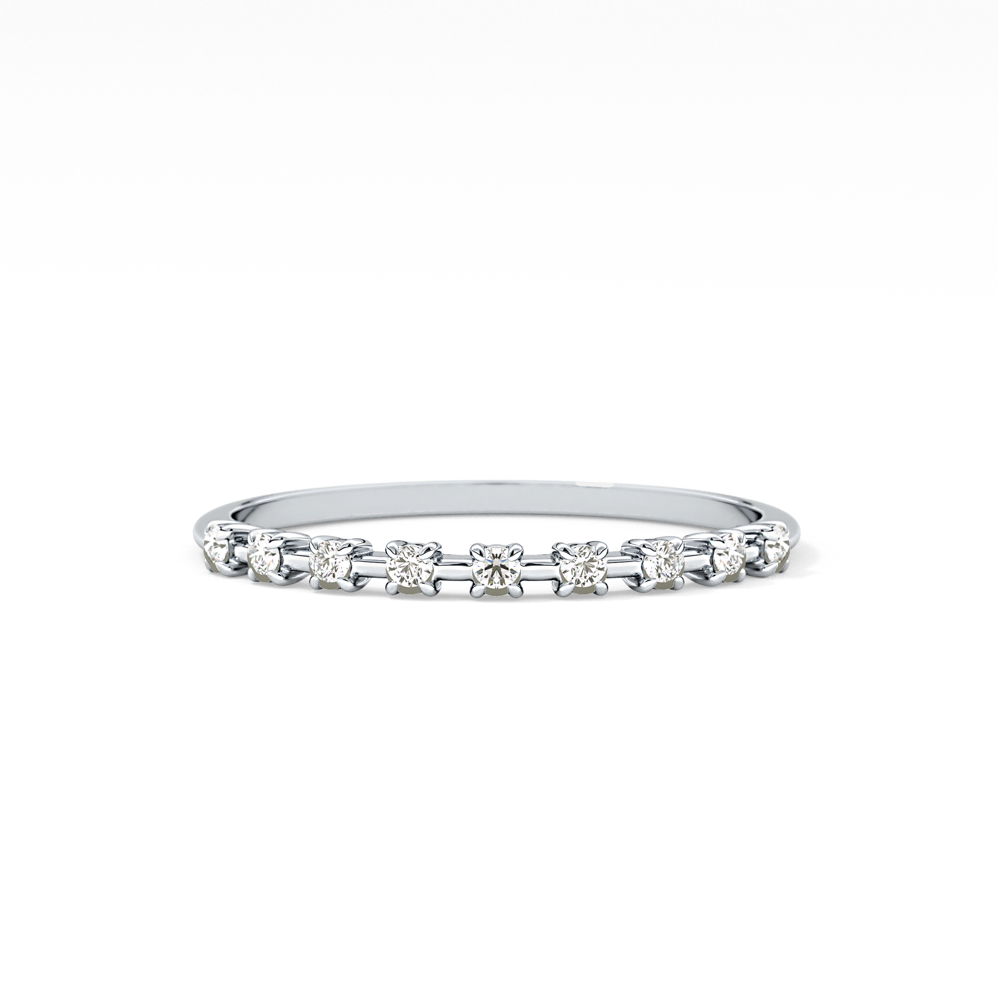 Half Eternity Wedding Band with 0.17 TCW Round Cut Moissanite – Yellow, White, or Rose Gold