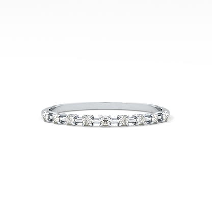 Half Eternity Wedding Band with 0.17 TCW Round Cut Moissanite – Yellow, White, or Rose Gold