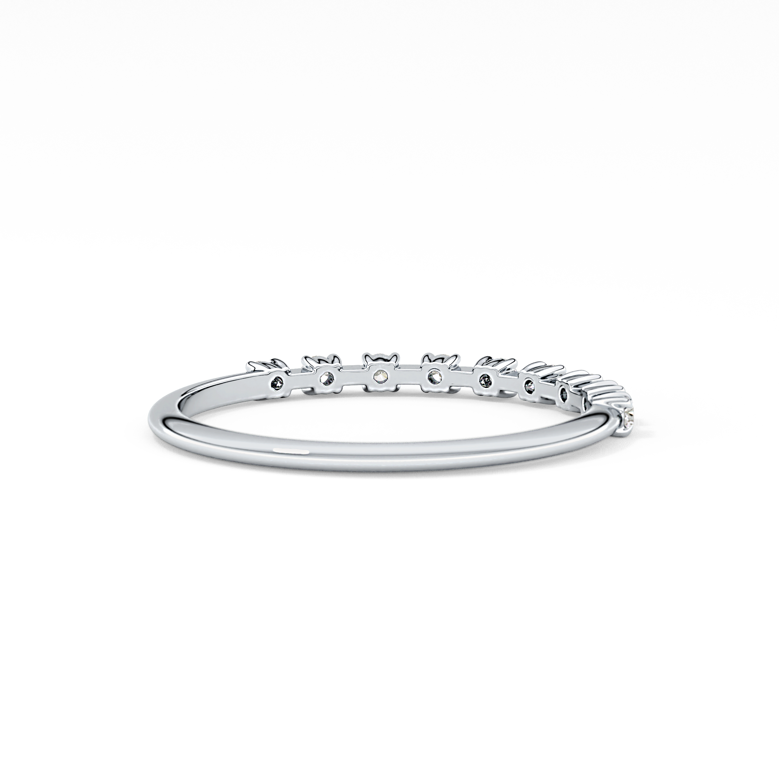 Half Eternity Wedding Band with 0.17 TCW Round Cut Moissanite – Yellow, White, or Rose Gold