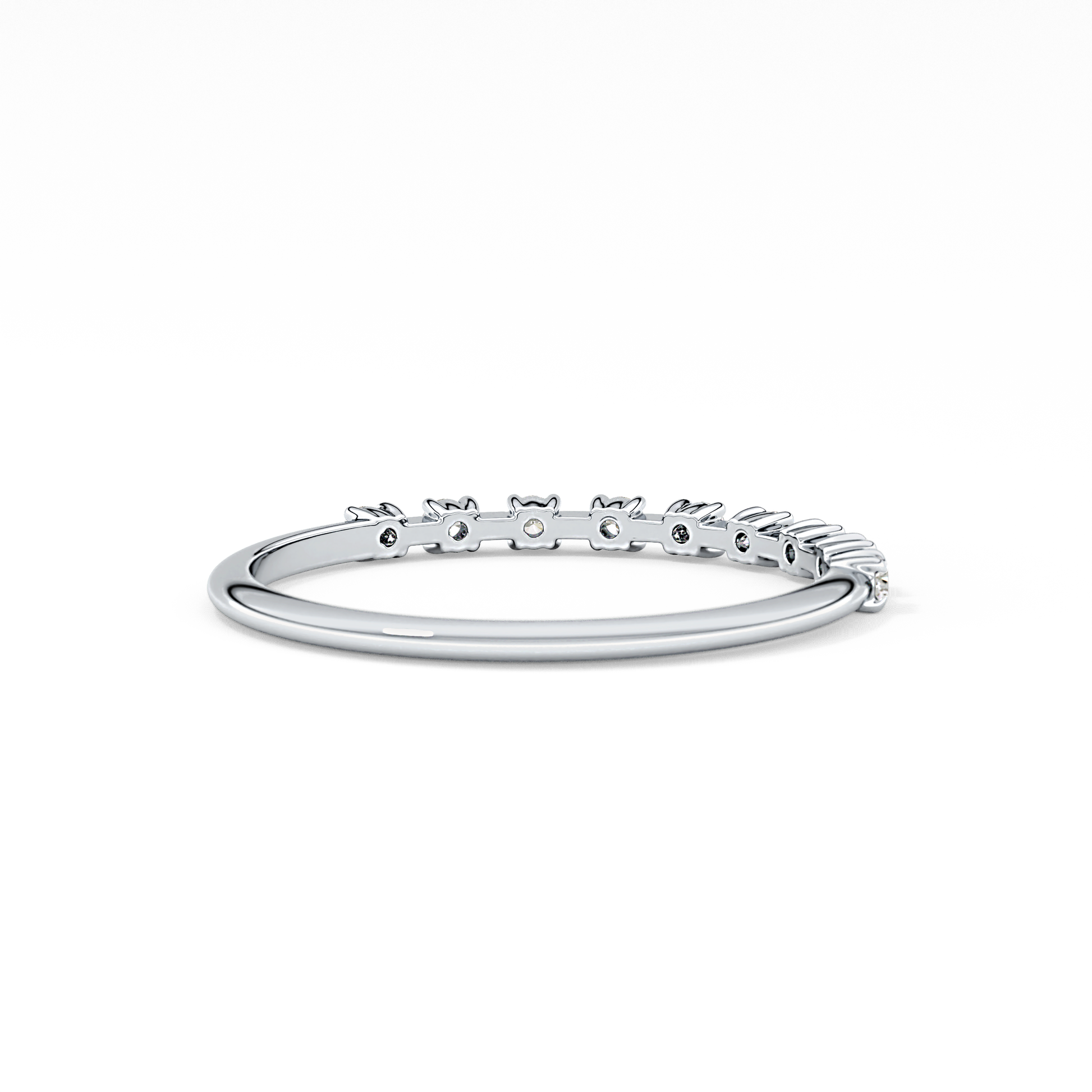 Half Eternity Wedding Band with 0.17 TCW Round Cut Moissanite – Yellow, White, or Rose Gold