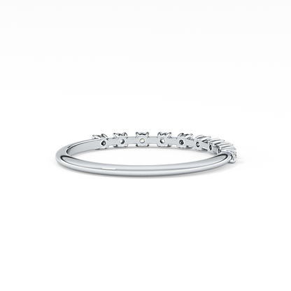 Half Eternity Wedding Band with 0.17 TCW Round Cut Moissanite – Yellow, White, or Rose Gold