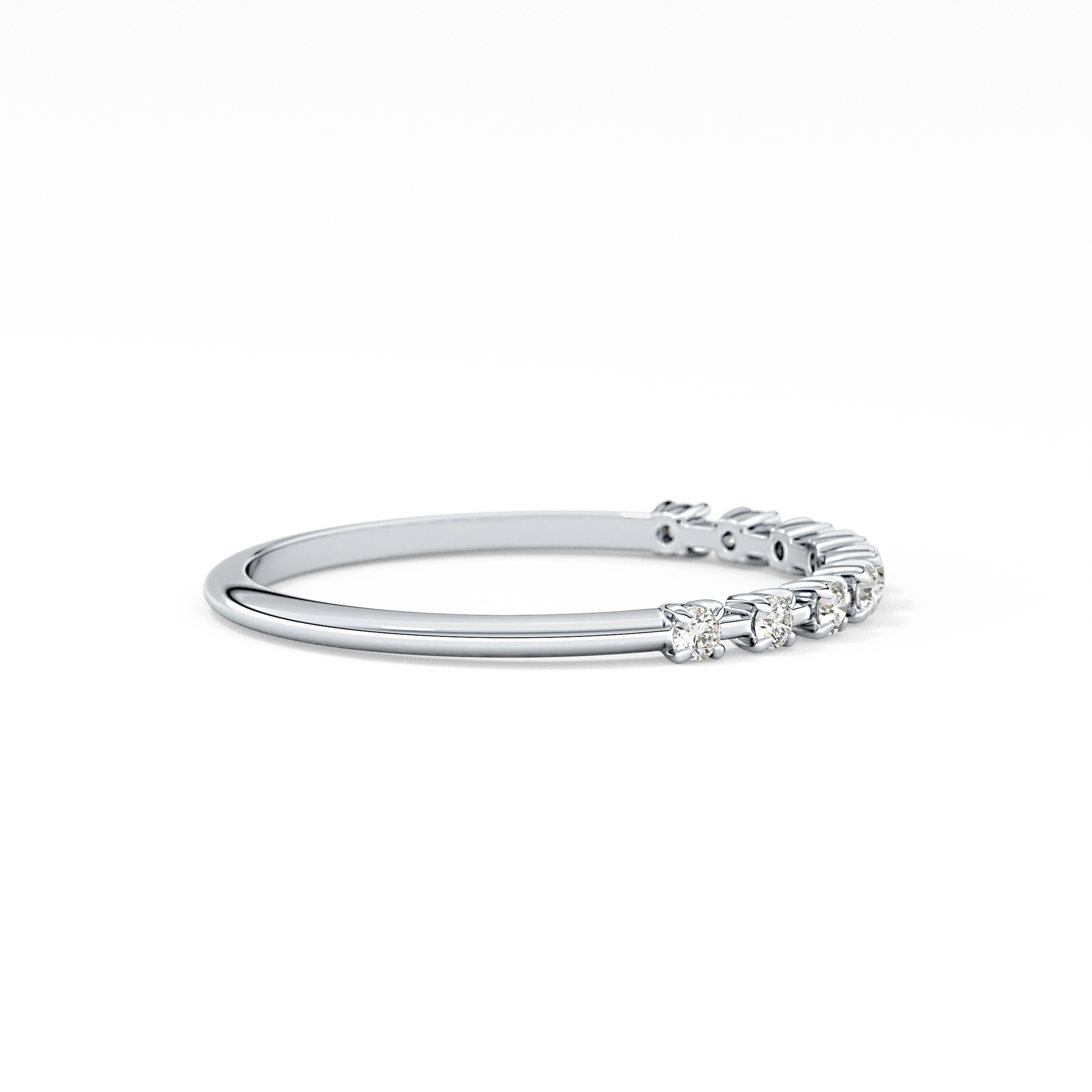 Half Eternity Wedding Band with 0.17 TCW Round Cut Moissanite – Yellow, White, or Rose Gold