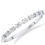 Half Eternity Wedding Band with 0.17 TCW Round Cut Moissanite – Yellow, White, or Rose Gold