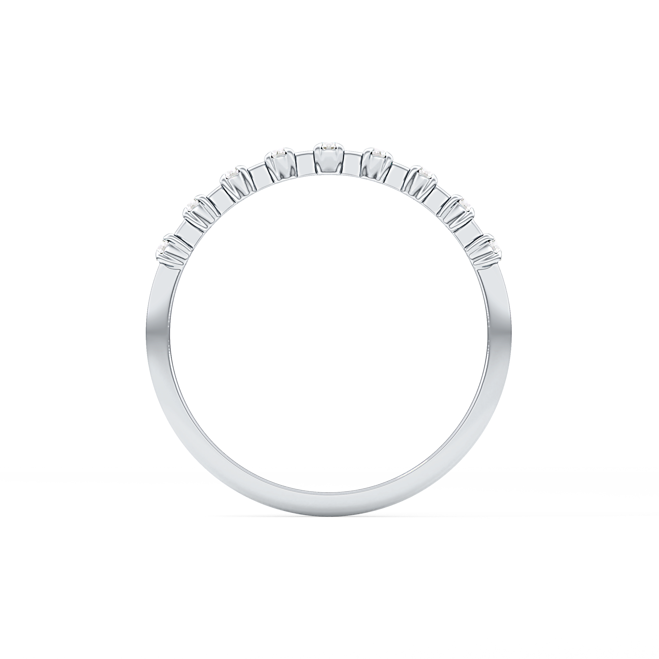 Half Eternity Wedding Band with 0.17 TCW Round Cut Moissanite – Yellow, White, or Rose Gold