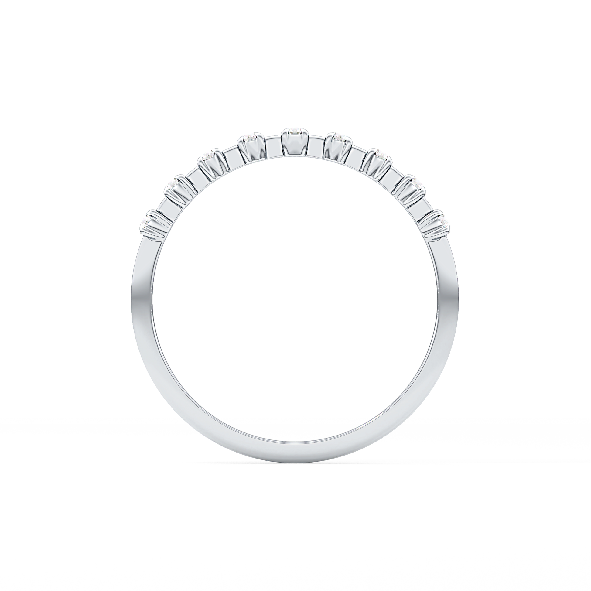 Half Eternity Wedding Band with 0.17 TCW Round Cut Moissanite – Yellow, White, or Rose Gold