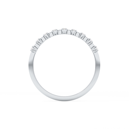 Half Eternity Wedding Band with 0.17 TCW Round Cut Moissanite – Yellow, White, or Rose Gold
