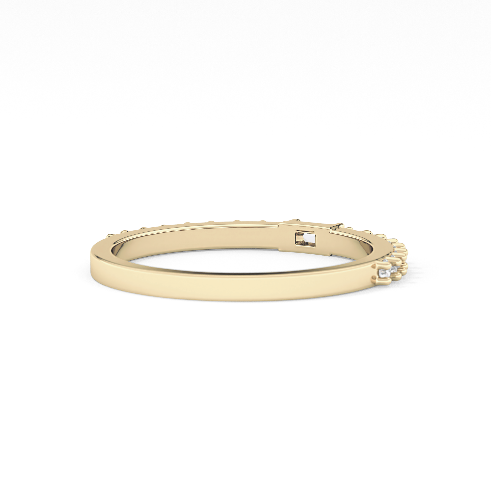 Half Eternity Wedding Band with 0.36 TCW Round and Baguette Cut Moissanite – Yellow, White, or Rose Gold