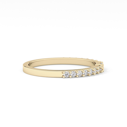 Half Eternity Wedding Band with 0.36 TCW Round and Baguette Cut Moissanite – Yellow, White, or Rose Gold