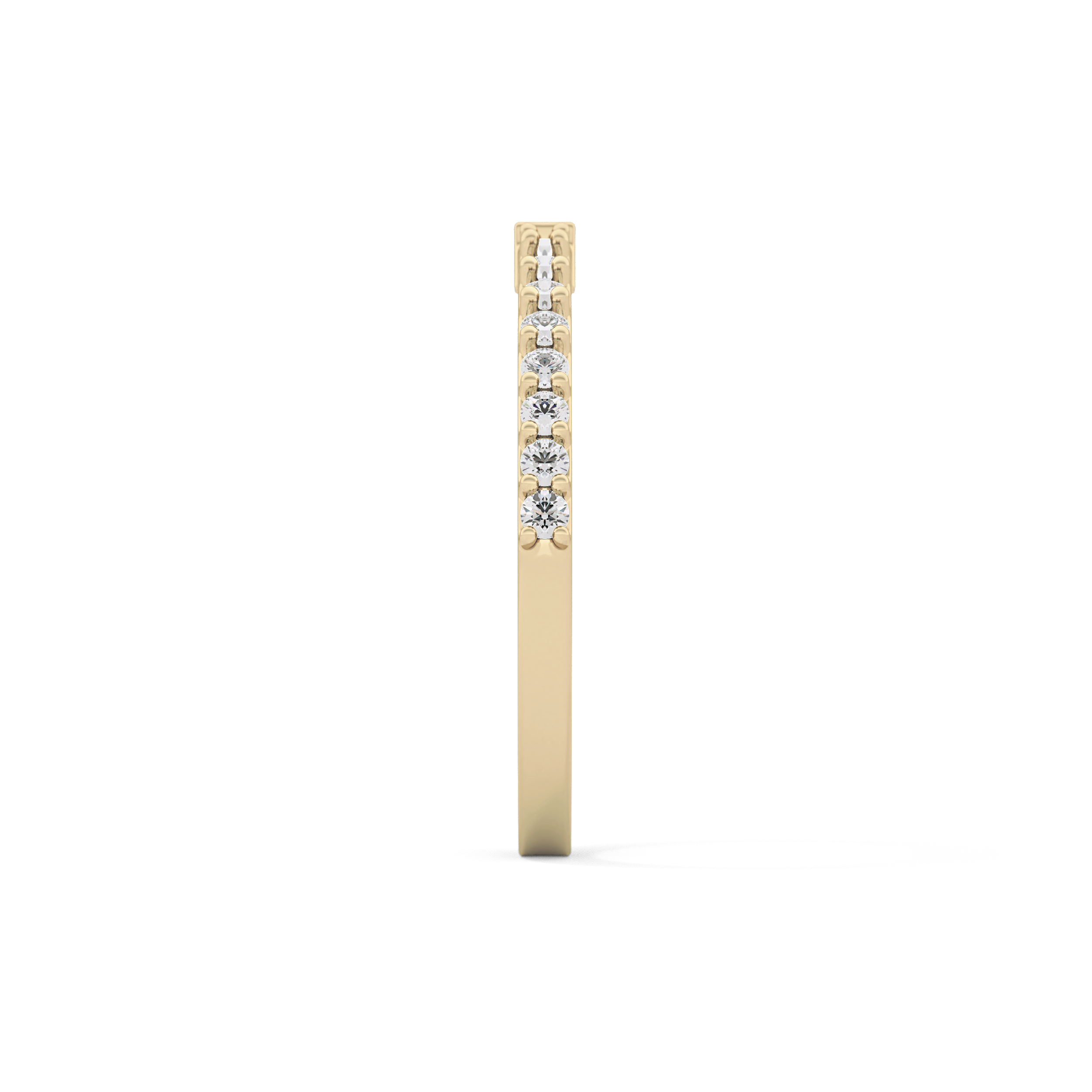 Half Eternity Wedding Band with 0.36 TCW Round and Baguette Cut Moissanite – Yellow, White, or Rose Gold