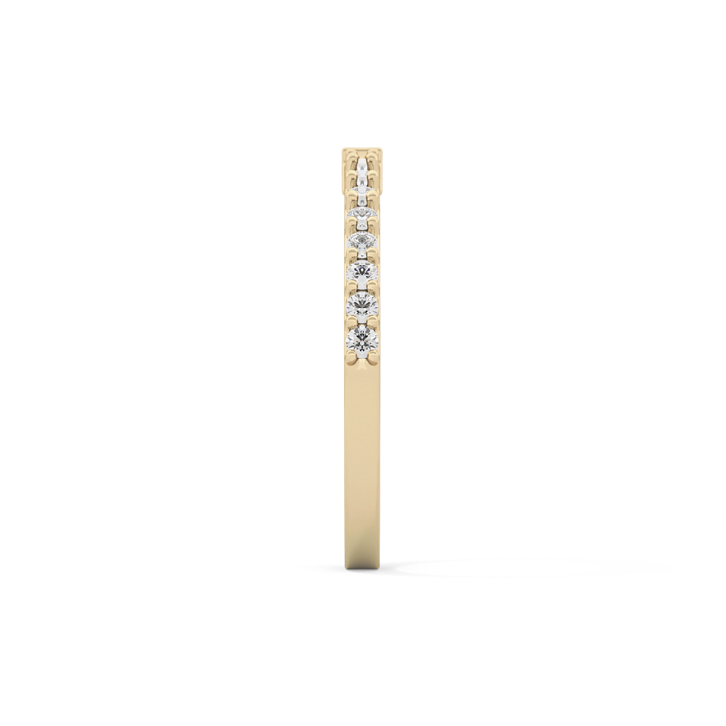 Half Eternity Wedding Band with 0.36 TCW Round and Baguette Cut Moissanite – Yellow, White, or Rose Gold