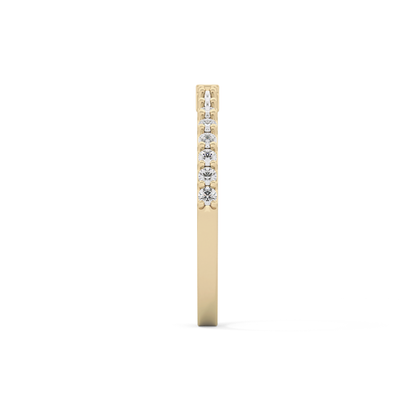Half Eternity Wedding Band with 0.36 TCW Round and Baguette Cut Moissanite – Yellow, White, or Rose Gold