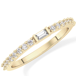 Half Eternity Wedding Band with 0.36 TCW Round and Baguette Cut Moissanite – Yellow, White, or Rose Gold