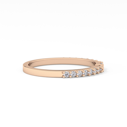 Half Eternity Wedding Band with 0.36 TCW Round and Baguette Cut Moissanite – Yellow, White, or Rose Gold