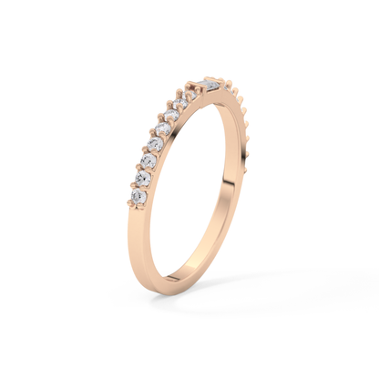 Half Eternity Wedding Band with 0.36 TCW Round and Baguette Cut Moissanite – Yellow, White, or Rose Gold