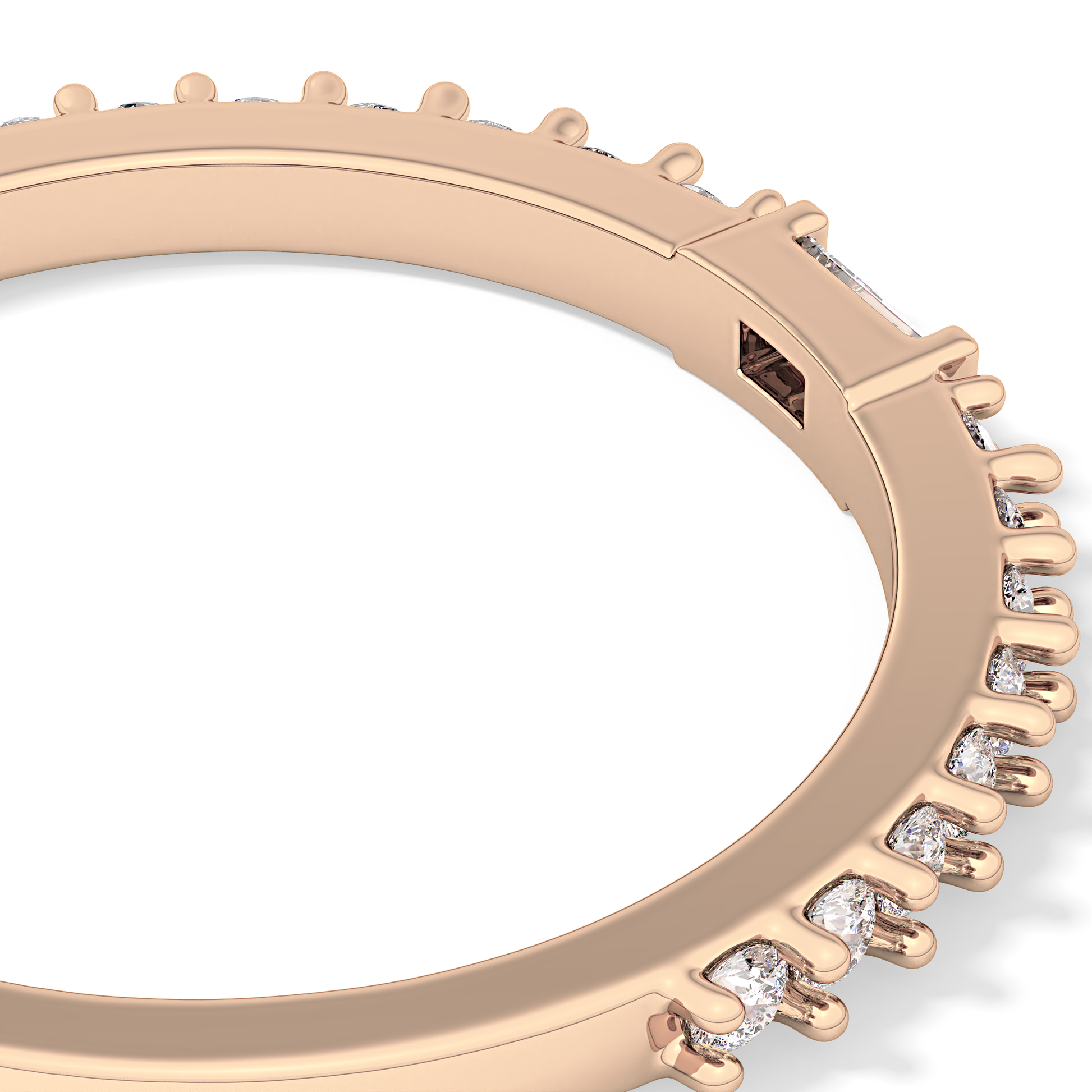 Half Eternity Wedding Band with 0.36 TCW Round and Baguette Cut Moissanite – Yellow, White, or Rose Gold