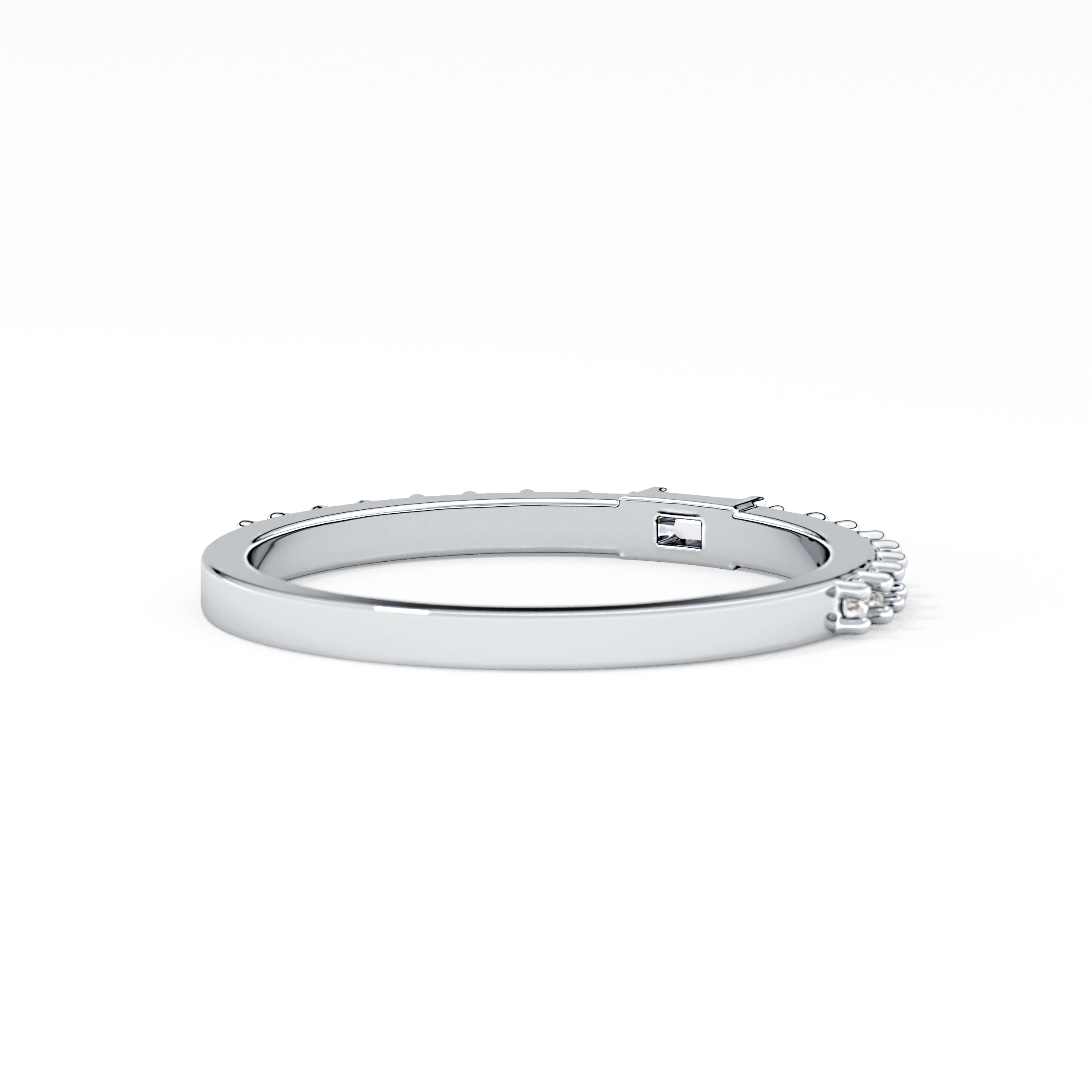 Half Eternity Wedding Band with 0.36 TCW Round and Baguette Cut Moissanite – Yellow, White, or Rose Gold