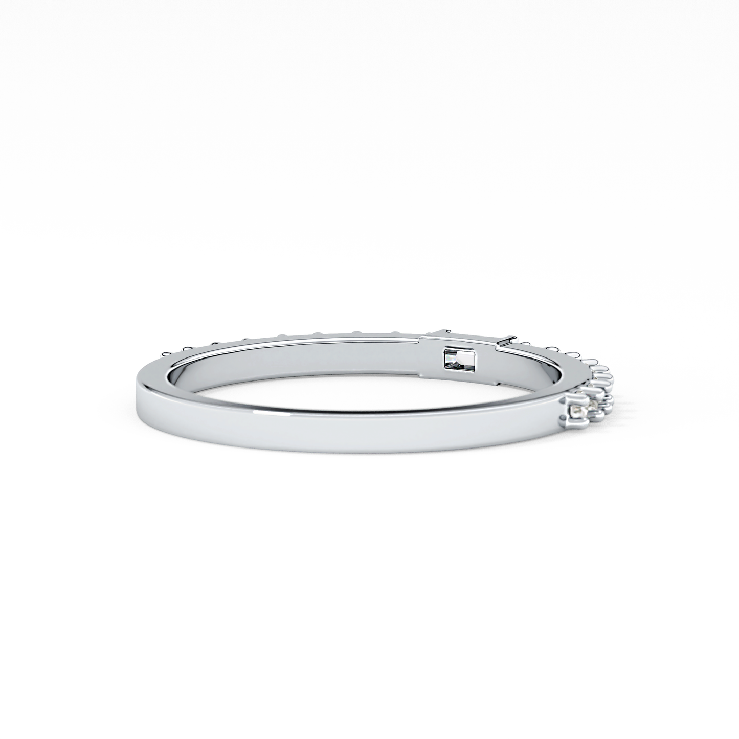 Half Eternity Wedding Band with 0.36 TCW Round and Baguette Cut Moissanite – Yellow, White, or Rose Gold