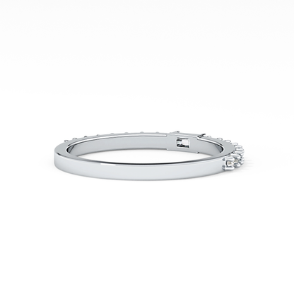 Half Eternity Wedding Band with 0.36 TCW Round and Baguette Cut Moissanite – Yellow, White, or Rose Gold