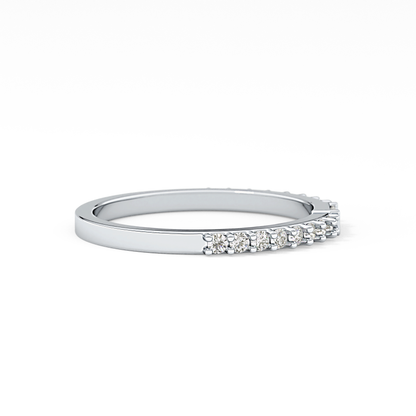 Half Eternity Wedding Band with 0.36 TCW Round and Baguette Cut Moissanite – Yellow, White, or Rose Gold