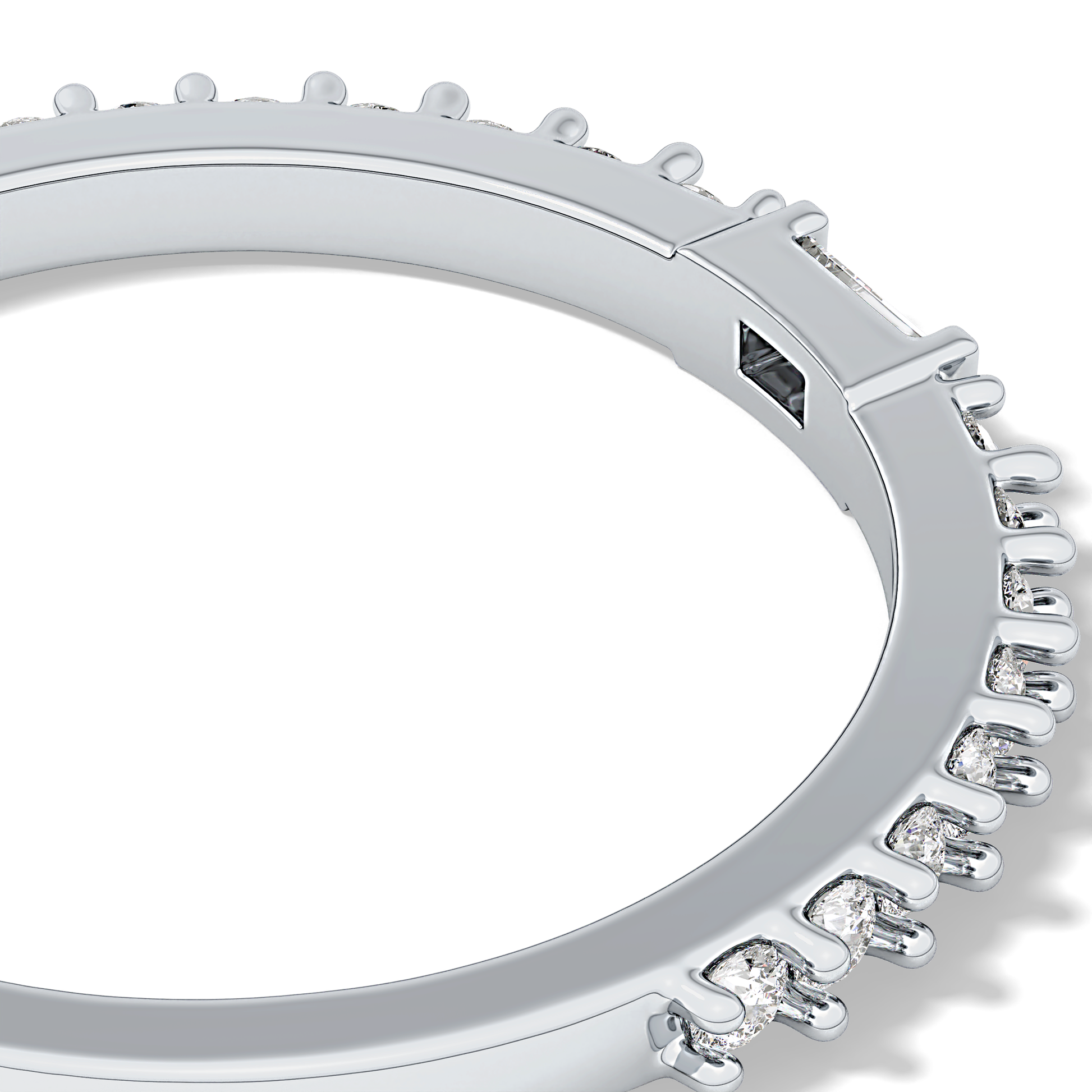 Half Eternity Wedding Band with 0.36 TCW Round and Baguette Cut Moissanite – Yellow, White, or Rose Gold