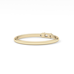 Three Stones Wedding Band with 0.097 TCW Round & Baguette Cut Moissanite – Yellow, White, or Rose Gold