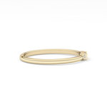 Three Stones Wedding Band with 0.097 TCW Round & Baguette Cut Moissanite – Yellow, White, or Rose Gold