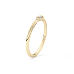 Three Stones Wedding Band with 0.097 TCW Round & Baguette Cut Moissanite – Yellow, White, or Rose Gold
