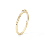Three Stones Wedding Band with 0.097 TCW Round & Baguette Cut Moissanite – Yellow, White, or Rose Gold