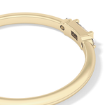 Three Stones Wedding Band with 0.097 TCW Round & Baguette Cut Moissanite – Yellow, White, or Rose Gold