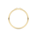 Three Stones Wedding Band with 0.097 TCW Round & Baguette Cut Moissanite – Yellow, White, or Rose Gold