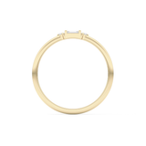 Three Stones Wedding Band with 0.097 TCW Round & Baguette Cut Moissanite – Yellow, White, or Rose Gold