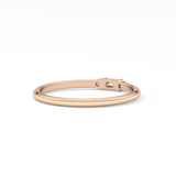 Three Stones Wedding Band with 0.097 TCW Round & Baguette Cut Moissanite – Yellow, White, or Rose Gold