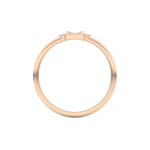 Three Stones Wedding Band with 0.097 TCW Round & Baguette Cut Moissanite – Yellow, White, or Rose Gold