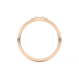 Three Stones Wedding Band with 0.097 TCW Round & Baguette Cut Moissanite – Yellow, White, or Rose Gold