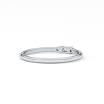 Three Stones Wedding Band with 0.097 TCW Round & Baguette Cut Moissanite – Yellow, White, or Rose Gold