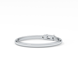 Three Stones Wedding Band with 0.097 TCW Round & Baguette Cut Moissanite – Yellow, White, or Rose Gold