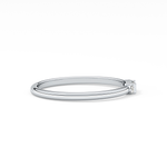Three Stones Wedding Band with 0.097 TCW Round & Baguette Cut Moissanite – Yellow, White, or Rose Gold