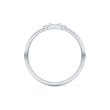 Three Stones Wedding Band with 0.097 TCW Round & Baguette Cut Moissanite – Yellow, White, or Rose Gold