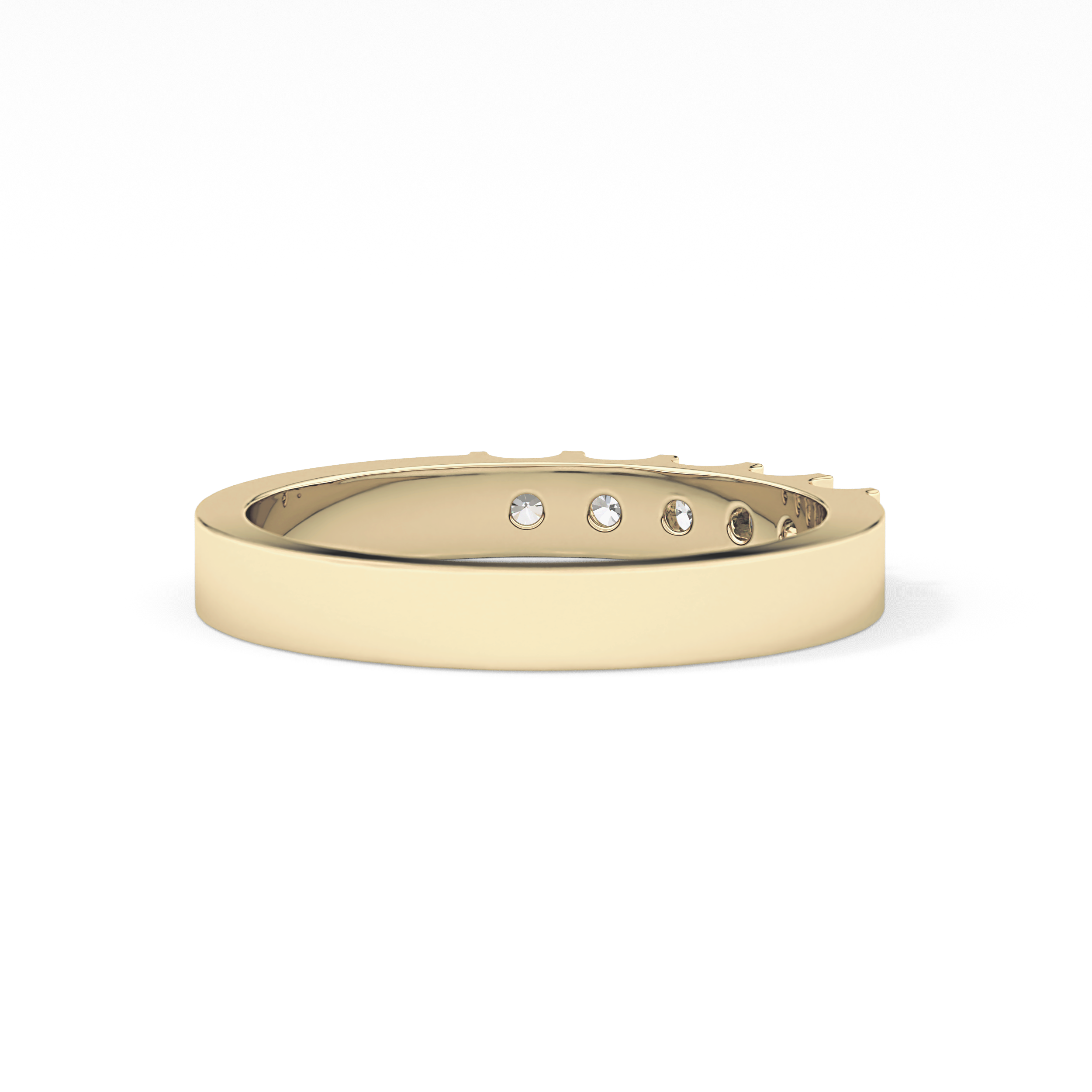 Five Stones Wedding Band with 0.37 TCW Round Cut Moissanite – Yellow, White, or Rose Gold