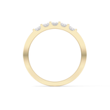 Five Stones Wedding Band with 0.37 TCW Round Cut Moissanite – Yellow, White, or Rose Gold
