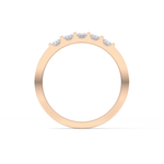 Five Stones Wedding Band with 0.37 TCW Round Cut Moissanite – Yellow, White, or Rose Gold