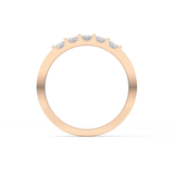 Five Stones Wedding Band with 0.37 TCW Round Cut Moissanite – Yellow, White, or Rose Gold