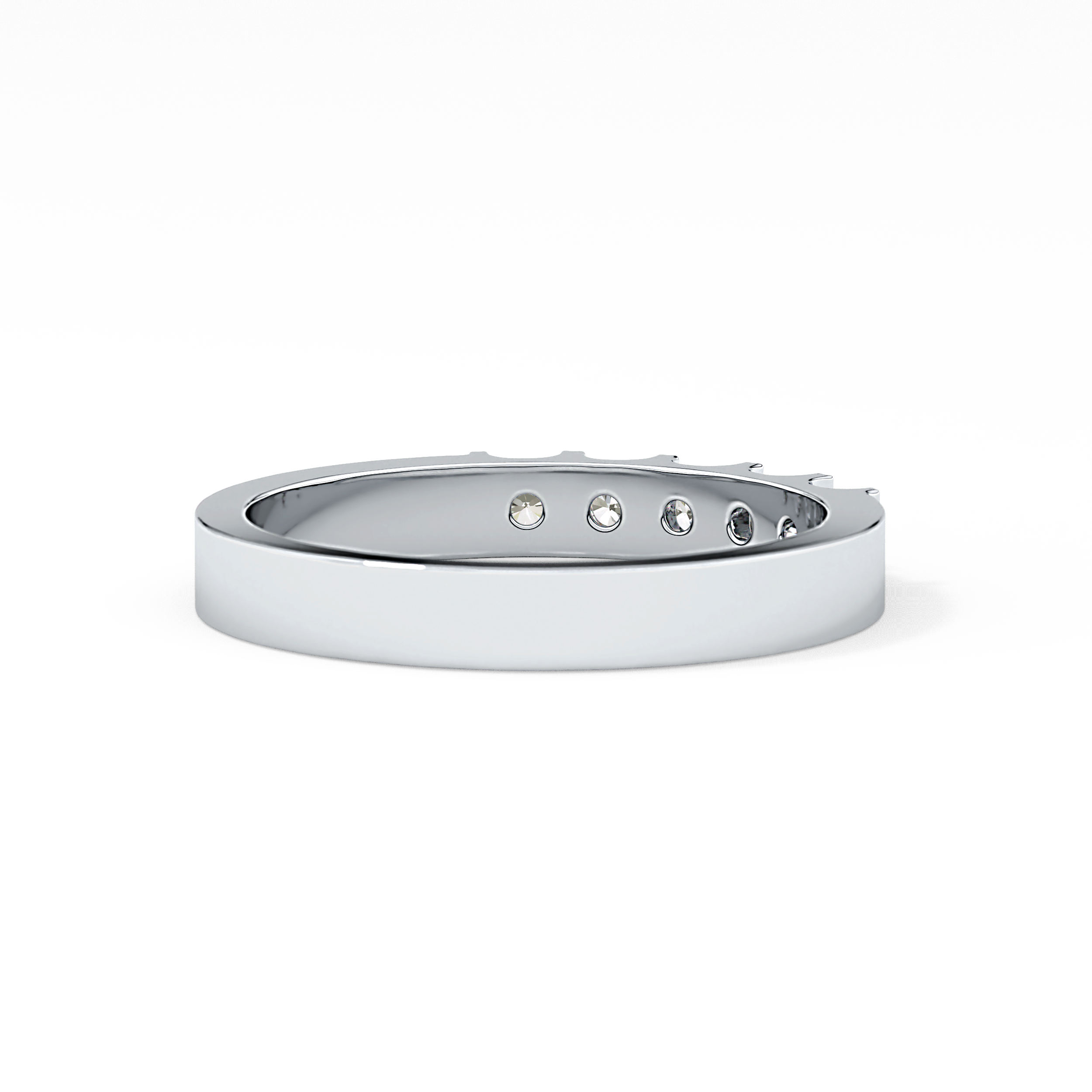 Five Stones Wedding Band with 0.37 TCW Round Cut Moissanite – Yellow, White, or Rose Gold