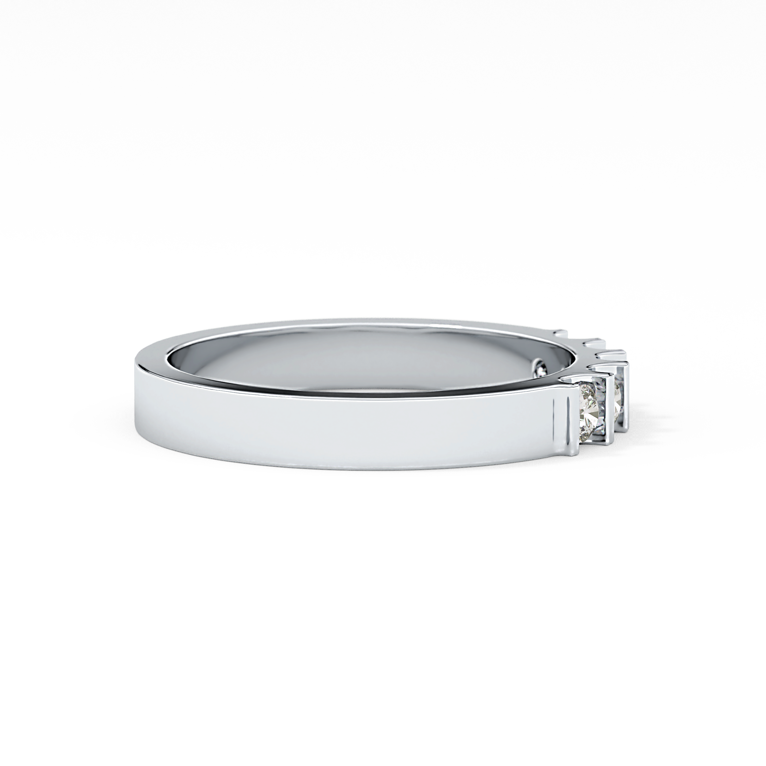 Five Stones Wedding Band with 0.37 TCW Round Cut Moissanite – Yellow, White, or Rose Gold