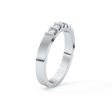 Five Stones Wedding Band with 0.37 TCW Round Cut Moissanite – Yellow, White, or Rose Gold